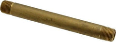 Parker - 1/8 Male Thread, Brass Industrial Pipe Long Nipple - MNPTF, 1,000 psi - Exact Tool & Supply