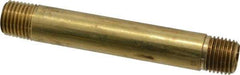 Parker - 1/4 Male Thread, Brass Industrial Pipe Long Nipple - MNPTF, 1,000 psi - Exact Tool & Supply