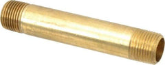 Parker - 3/8 Male Thread, Brass Industrial Pipe Long Nipple - MNPTF, 1,000 psi - Exact Tool & Supply