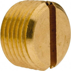 Parker - 3/8 Male Thread, Brass Industrial Pipe Slotted Plug - MNPTF, 1,000 psi - Exact Tool & Supply