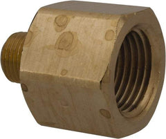 Parker - 1/8 Male Thread x 3/8 Female Thread, Brass Industrial Pipe Adapter - MNPTF x FNPTF, 1,000 psi - Exact Tool & Supply