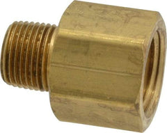 Parker - 3/8 Male Thread x 1/2 Female Thread, Brass Industrial Pipe Adapter - MNPTF x FNPTF, 1,000 psi - Exact Tool & Supply