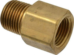 Parker - 1/2 Male Thread x 1/2 Female Thread, Brass Industrial Pipe Adapter - MNPTF x FNPTF, 1,000 psi - Exact Tool & Supply
