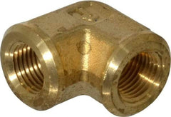 Parker - 1/8 Female Thread, Brass Industrial Pipe 90° Female Elbow - FNPTF, 1,000 psi - Exact Tool & Supply