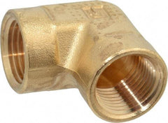 Parker - 3/8 Female Thread, Brass Industrial Pipe 90° Female Elbow - FNPTF, 1,000 psi - Exact Tool & Supply