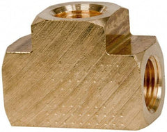 Parker - 1/2 Female Thread, Brass Industrial Pipe Female Tee - FNPTF, 1,000 psi - Exact Tool & Supply