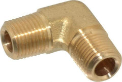 Parker - 1/8 Male Thread, Brass Industrial Pipe 90° Male Elbow - MNPTF, 1,000 psi - Exact Tool & Supply
