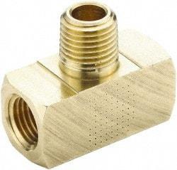 Parker - 3/4 Male Thread x 3/4 Female Thread, Brass Industrial Pipe Male Branch Tee - MNPTF x FNPTF, 1,000 psi - Exact Tool & Supply