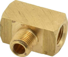 Parker - 1/8 Male Thread x 1/8 Female Thread, Brass Industrial Pipe Male Branch Tee - MNPTF x FNPTF, 1,000 psi - Exact Tool & Supply
