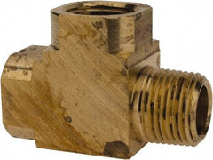Parker - 3/8 Male Thread x 3/8 Female Thread, Brass Industrial Pipe Street Tee - MNPTF x FNPTF, 1,000 psi - Exact Tool & Supply