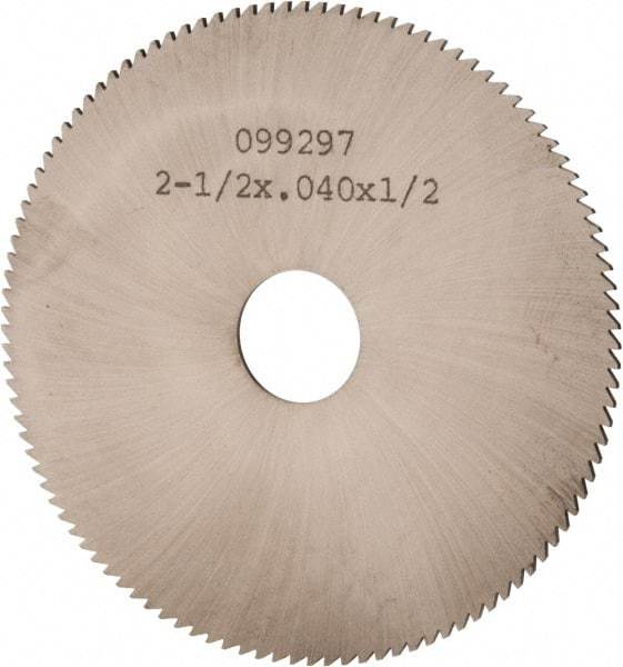 Made in USA - 2-1/2" Diam x 0.04" Blade Thickness, 1/2" Arbor Hole Diam, 110 Teeth, Solid Carbide, Jeweler's Saw - Uncoated - Exact Tool & Supply