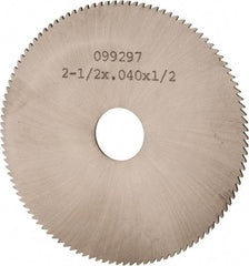 Made in USA - 2-1/2" Diam x 0.04" Blade Thickness, 1/2" Arbor Hole Diam, 110 Teeth, Solid Carbide, Jeweler's Saw - Uncoated - Exact Tool & Supply