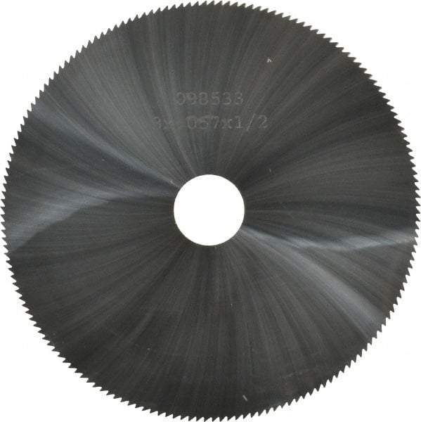 Made in USA - 3" Diam x 0.057" Blade Thickness, 1/2" Arbor Hole Diam, 168 Teeth, Solid Carbide Jeweler's Saw - Uncoated - Exact Tool & Supply