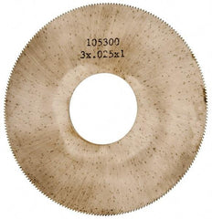 Made in USA - 3" Diam x 0.025" Blade Thickness, 1" Arbor Hole Diam, 230 Teeth, Solid Carbide Jeweler's Saw - Uncoated - Exact Tool & Supply