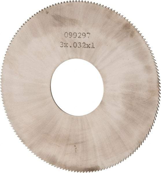 Made in USA - 3" Diam x 0.032" Blade Thickness, 1" Arbor Hole Diam, 168 Teeth, Solid Carbide Jeweler's Saw - Uncoated - Exact Tool & Supply