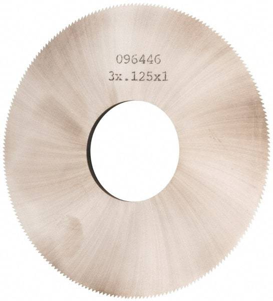 Made in USA - 3" Diam x 1/8" Thick, 1" Arbor Hole Diam, 230 Teeth, Solid Carbide Jeweler's Saw - Uncoated - Exact Tool & Supply