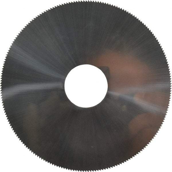 Made in USA - 4" Diam x 0.02" Blade Thickness, 1" Arbor Hole Diam, 220 Teeth, Solid Carbide Jeweler's Saw - Uncoated - Exact Tool & Supply