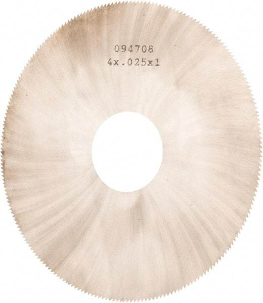 Made in USA - 4" Diam x 0.025" Blade Thickness, 1" Arbor Hole Diam, 220 Teeth, Solid Carbide Jeweler's Saw - Uncoated - Exact Tool & Supply