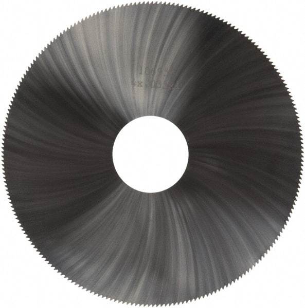 Made in USA - 4" Diam x 0.035" Blade Thickness, 1" Arbor Hole Diam, 220 Teeth, Solid Carbide Jeweler's Saw - Uncoated - Exact Tool & Supply