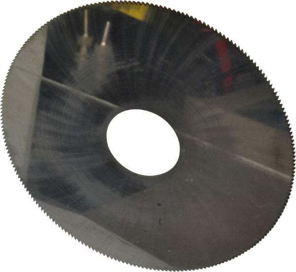 Made in USA - 4" Diam x 0.04" Blade Thickness, 1" Arbor Hole Diam, 220 Teeth, Solid Carbide Jeweler's Saw - Uncoated - Exact Tool & Supply