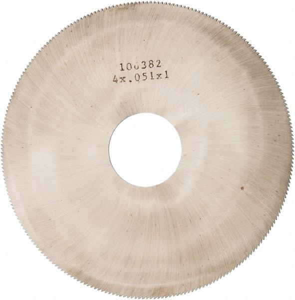 Made in USA - 4" Diam x 0.051" Blade Thickness, 1" Arbor Hole Diam, 240 Teeth, Solid Carbide Jeweler's Saw - Uncoated - Exact Tool & Supply