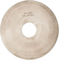 Made in USA - 4" Diam x 0.051" Blade Thickness, 1" Arbor Hole Diam, 240 Teeth, Solid Carbide Jeweler's Saw - Uncoated - Exact Tool & Supply