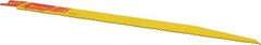 Starrett - 12" Long x 3/4" Thick, Bi-Metal Reciprocating Saw Blade - Tapered Profile, 6 to 10 TPI, Toothed Edge, Universal Shank - Exact Tool & Supply