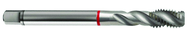M8x1.0 6H 3-Flute Cobalt Red Ring Semi-Bottoming 40 degree Spiral Flute Tap-Bright - Exact Tool & Supply