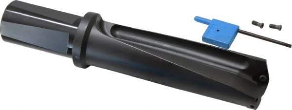 Kyocera - 4-1/2" Max Drill Depth, 3xD, 1-1/2" Diam, Indexable Insert Drill - 2 Inserts, 1-1/4" Shank Diam, Whistle Notch Shank - Exact Tool & Supply