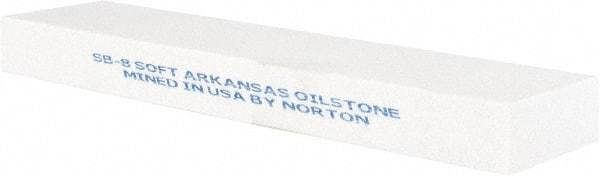 Norton - 8" Long x 2" Wide x 3" Thick, Novaculite Sharpening Stone - Rectangle, Extra Fine Grade - Exact Tool & Supply