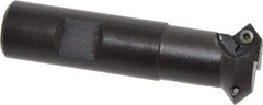 Kennametal - 45° Lead Angle, 1.137" Max Cut Diam, 0.7" Min Cut Diam, 4.96mm Max Depth of Cut, Indexable Chamfer and Angle End Mill - 2 Inserts, SDEB 26152 Insert Style, 3-1/4" Overall Length, Straight Shank - Exact Tool & Supply