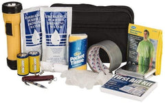 PRO-SAFE - Emergency Preparedness Kits Type: Emergency Response/Preparedness Kit Contents: 33 Piece First Aid Kit; Duct Tape; Drinking Water Packet; Dust Mask; Emergency Poncho; Flashlight; Gloves; Swiss Army Knife; Tissues - Exact Tool & Supply
