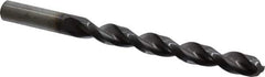 Chicago-Latrobe - 15/32" 135° High Speed Steel Jobber Drill - TiCN Finish, Right Hand Cut, Parabolic Flute, Straight Shank, 5-3/4" OAL, Notched Point - Exact Tool & Supply