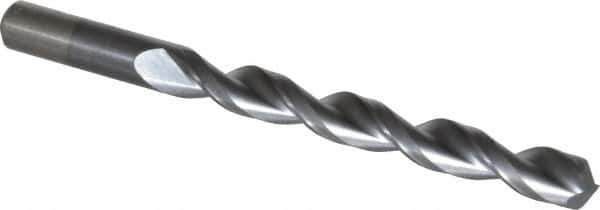 Chicago-Latrobe - 31/64" 135° High Speed Steel Jobber Drill - TiCN Finish, Right Hand Cut, Parabolic Flute, Straight Shank, 5-7/8" OAL, Notched Point - Exact Tool & Supply