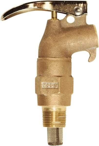 Justrite - 3/4" NPT Brass Rigid Drum Faucet - FM Approved, Internal Arrester, Self Closing - Exact Tool & Supply