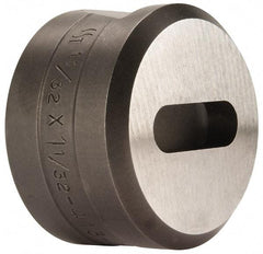 Cleveland Steel Tool - 1-1/32 Inch Long x 11/32 Inch Wide Oblong Ironworker Die - 1-13/16 Inch Head Diameter, 1-1/8 Inch Head Height - Exact Tool & Supply