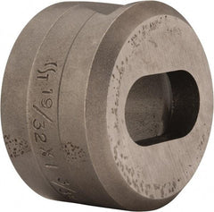 Cleveland Steel Tool - 1-3/32 Inch Long x 19/32 Inch Wide Oblong Ironworker Die - 1-13/16 Inch Head Diameter, 1-1/8 Inch Head Height - Exact Tool & Supply