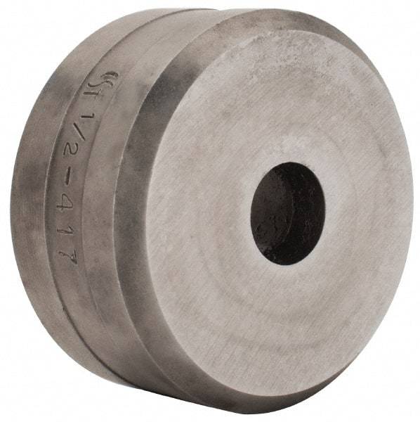 Cleveland Steel Tool - 1/2 Inch Diameter Round Ironworker Die - 2 Inch Head Diameter, 1 Inch Head Height - Exact Tool & Supply