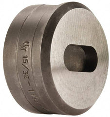 Cleveland Steel Tool - 1-1/32 Inch Long x 15/32 Inch Wide Oblong Ironworker Die - 2 Inch Head Diameter, 1 Inch Head Height - Exact Tool & Supply