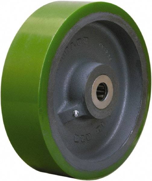 Hamilton - 10 Inch Diameter x 3 Inch Wide, Polyurethane on Cast Iron Caster Wheel - 3,000 Lb. Capacity, 3-1/4 Inch Hub Length, 1-15/16 Inch Axle Diameter, Plain Bore Bearing - Exact Tool & Supply