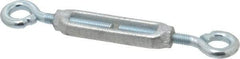 Made in USA - 144 Lb Load Limit, 3/8" Thread Diam, 2-7/8" Take Up, Malleable Iron Eye & Eye Turnbuckle - 3-7/8" Body Length, 1/4" Neck Length, 7-1/2" Closed Length - Exact Tool & Supply