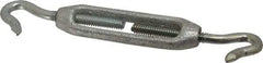 Made in USA - 74 Lb Load Limit, 1/4" Thread Diam, 2-1/4" Take Up, Malleable Iron Hook & Hook Turnbuckle - 2-5/16" Body Length, 11/64" Neck Length, 5-1/2" Closed Length - Exact Tool & Supply