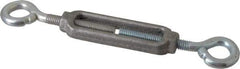 Made in USA - 96 Lb Load Limit, 5/16" Thread Diam, 2-9/16" Take Up, Aluminum Eye & Eye Turnbuckle - 3-7/16" Body Length, 7/32" Neck Length, 6-3/4" Closed Length - Exact Tool & Supply