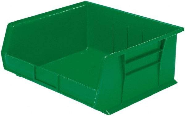 Akro-Mils - 75 Lb. Load Capacity, 14-3/4" Deep, Green Polymer Hopper Stacking Bin - 7" High x 16-1/2" Wide x 14-3/4" Long - Exact Tool & Supply