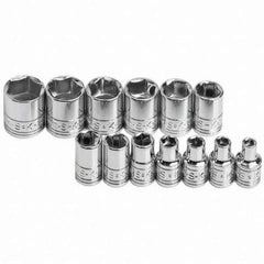 SK - 1/4" Drive Standard Socket Set - 4 to 15mm, Metric Measurement Standard - Exact Tool & Supply