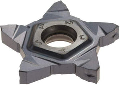 Iscar - PENTA24N315 IC908 Grade, 0.124" Cutting Width, Carbide Cutoff Insert - Neutral Lead Angle, 0.0059" Cnr Rad, TiAlN Coated - Exact Tool & Supply