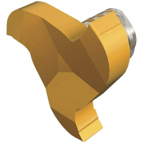 Iscar - MM GRIT Grade IC528 Carbide Groove Milling Tip Insert - TiCN/TiN Finish, 3 Flutes, 15.7mm Cutting Diam, 2.8mm Depth of Cut, 0.0039" Cnr Rad - Exact Tool & Supply