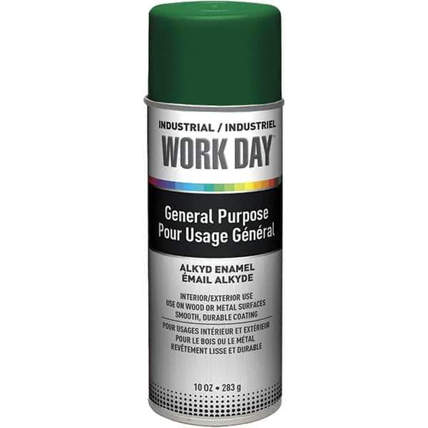 Krylon - Green, Gloss, Enamel Spray Paint - 9 to 13 Sq Ft per Can, 10 oz Container, Use on Ceramics, Glass, Metal, Plaster, Wood - Exact Tool & Supply