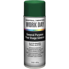 Krylon - Green, Gloss, Enamel Spray Paint - 9 to 13 Sq Ft per Can, 10 oz Container, Use on Ceramics, Glass, Metal, Plaster, Wood - Exact Tool & Supply