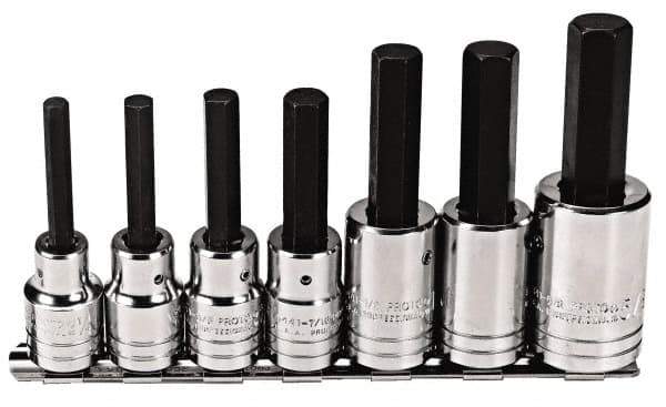Proto - 7 Piece 1/2" Drive Inch Hex Bit Socket Set - 1/4 to 5/8" Hex - Exact Tool & Supply